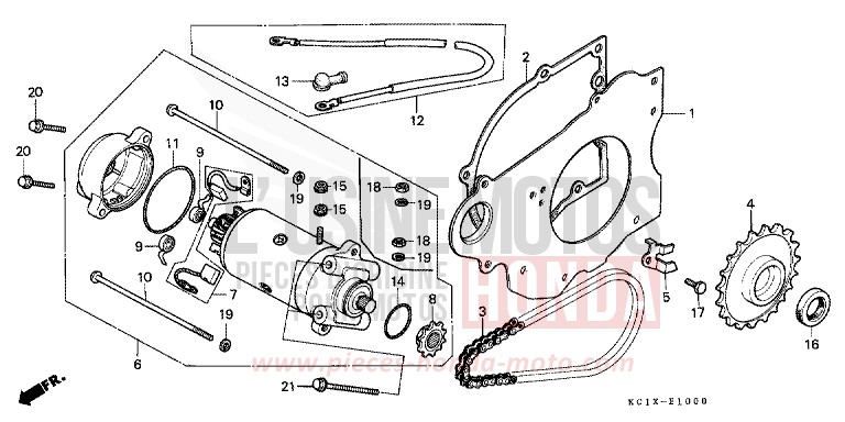 ANLASSER (1) von CB1300 Super Bold'or ABS TRAD BLUE METALLIC (PB171) von 1982